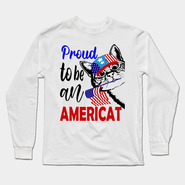 Proud to be an americat...4th of july gift Long Sleeve T-Shirt by DODG99